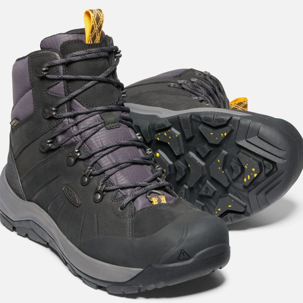 KEEN FOOTWEAR WINTER HIKING WATERPROOF BOOTS REVEL IV BLACK/MAGNET MEN'S NEW!